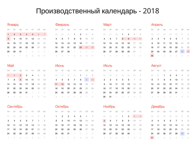 Производственный календарь 2018 утепление, монтаж теплоизоляции